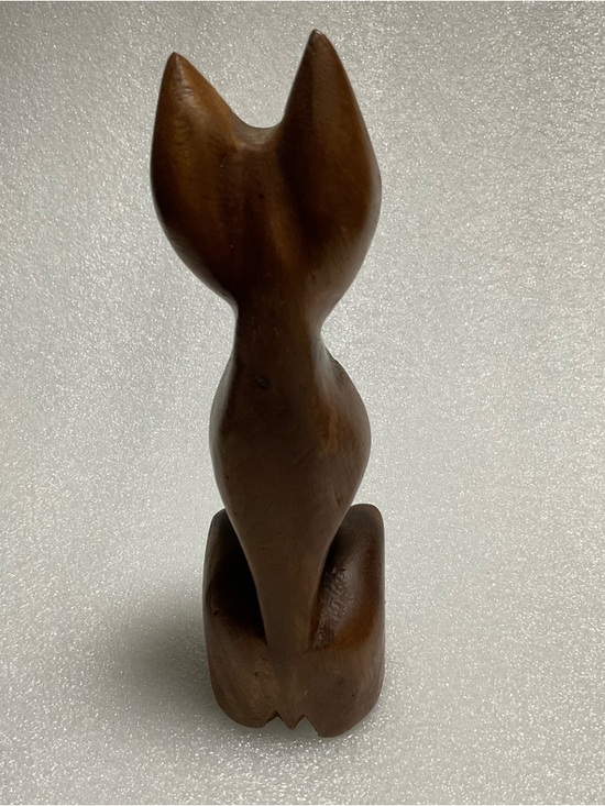 Hand Carved Wooden Siamese Cat Figure MCM Folk Art - Picture 5 of 7